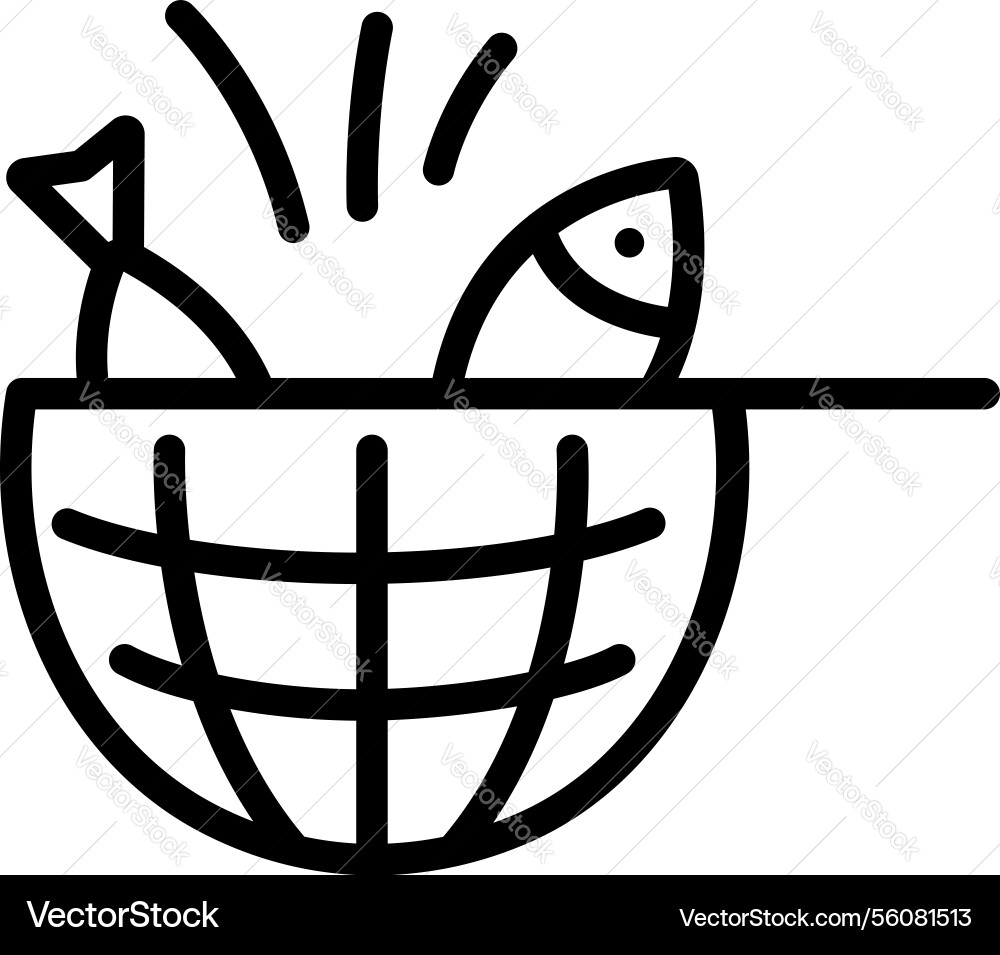 Fishing net line icon commercial gear Fishing net line icon commercial gear vector image