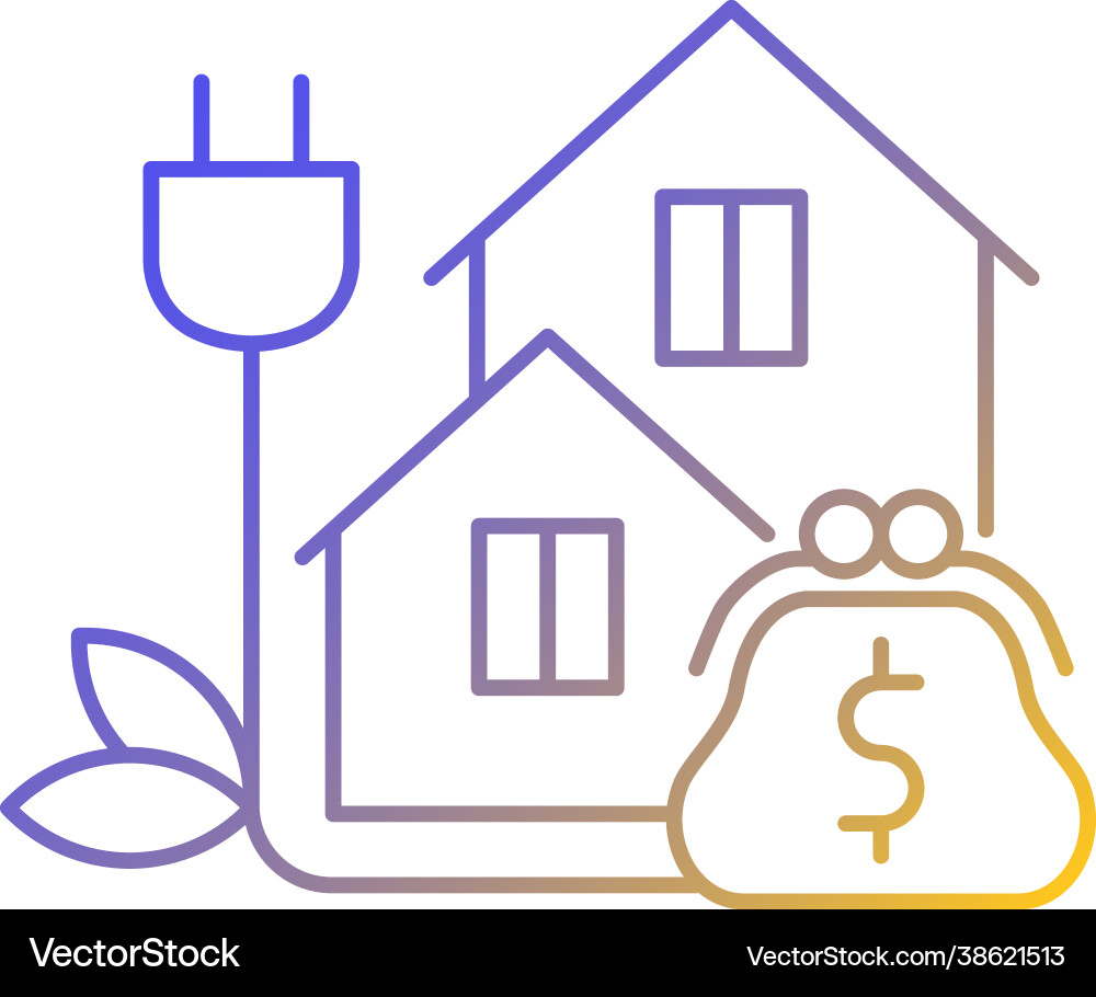 Green pricing program gradient linear icon Green pricing program gradient linear icon vector image