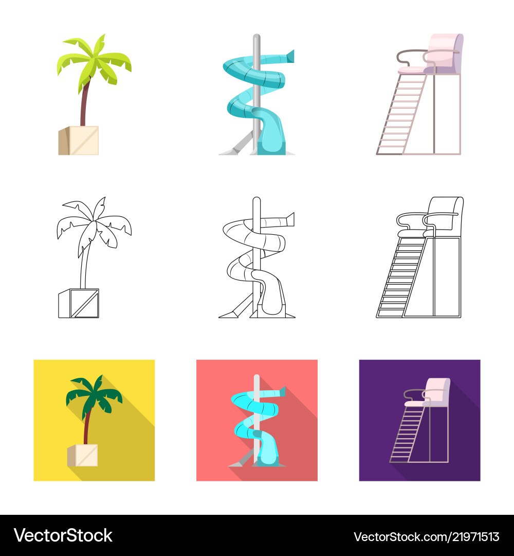 Isolated object of pool and swimming icon Isolated object of pool and swimming icon vector image