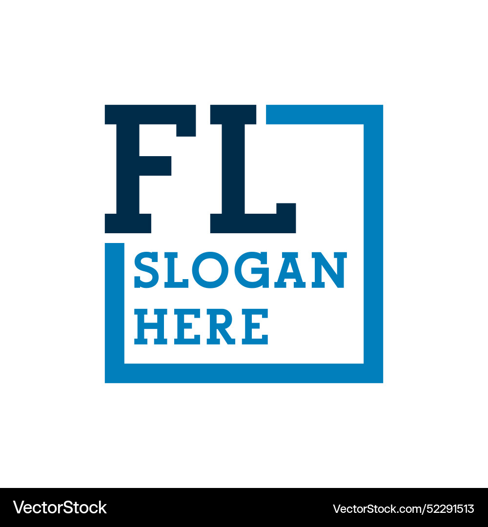 Minimal initials logo letters f and l fl initial Vector Image