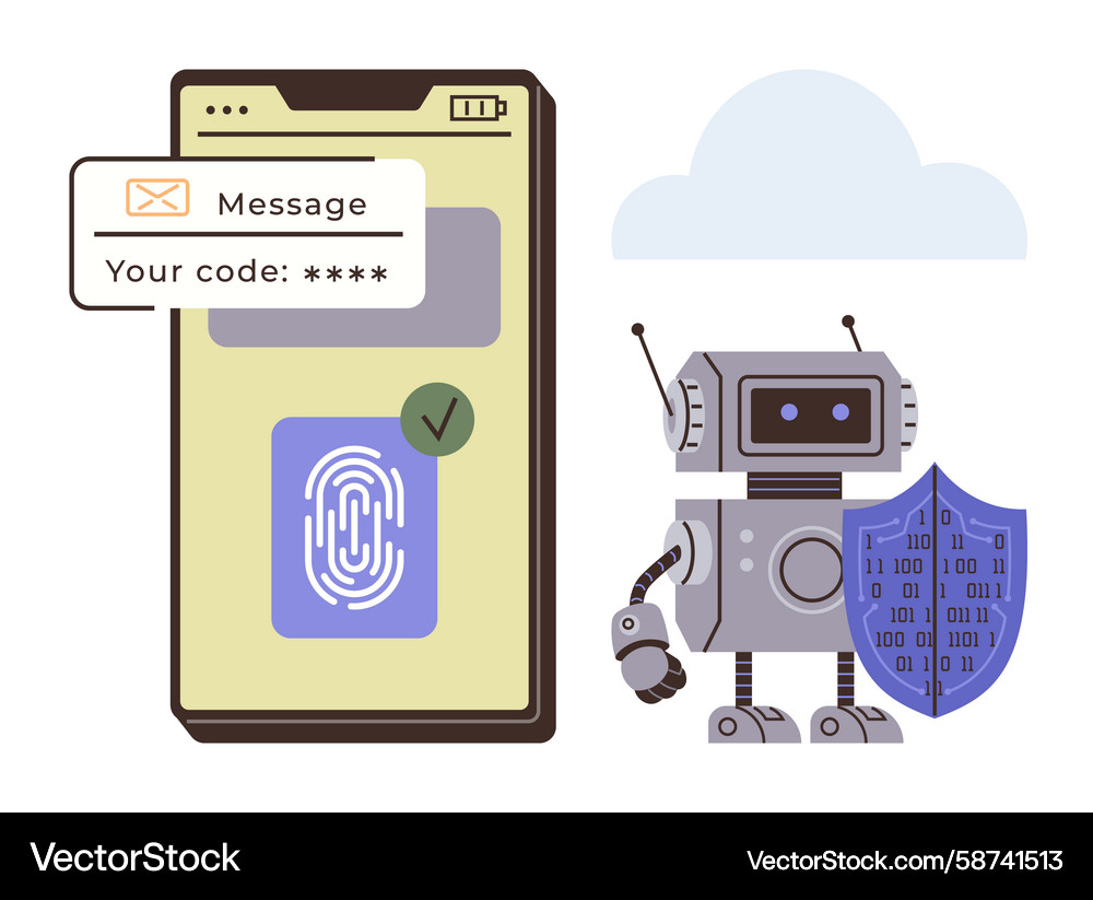 Mobile phone authentication with fingerprint Mobile phone authentication with fingerprint Vector Image