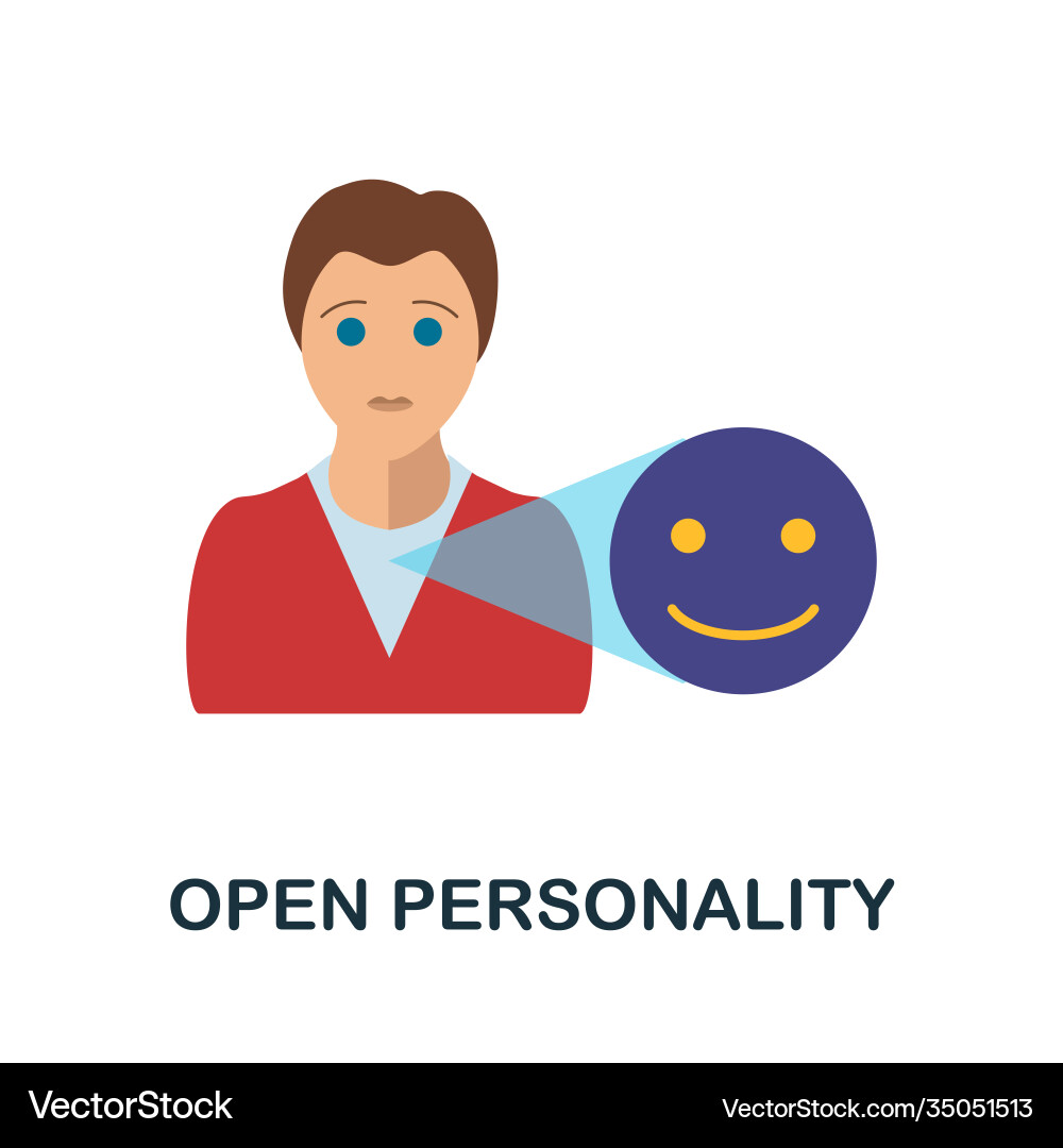 Open personality icon simple element from vector image