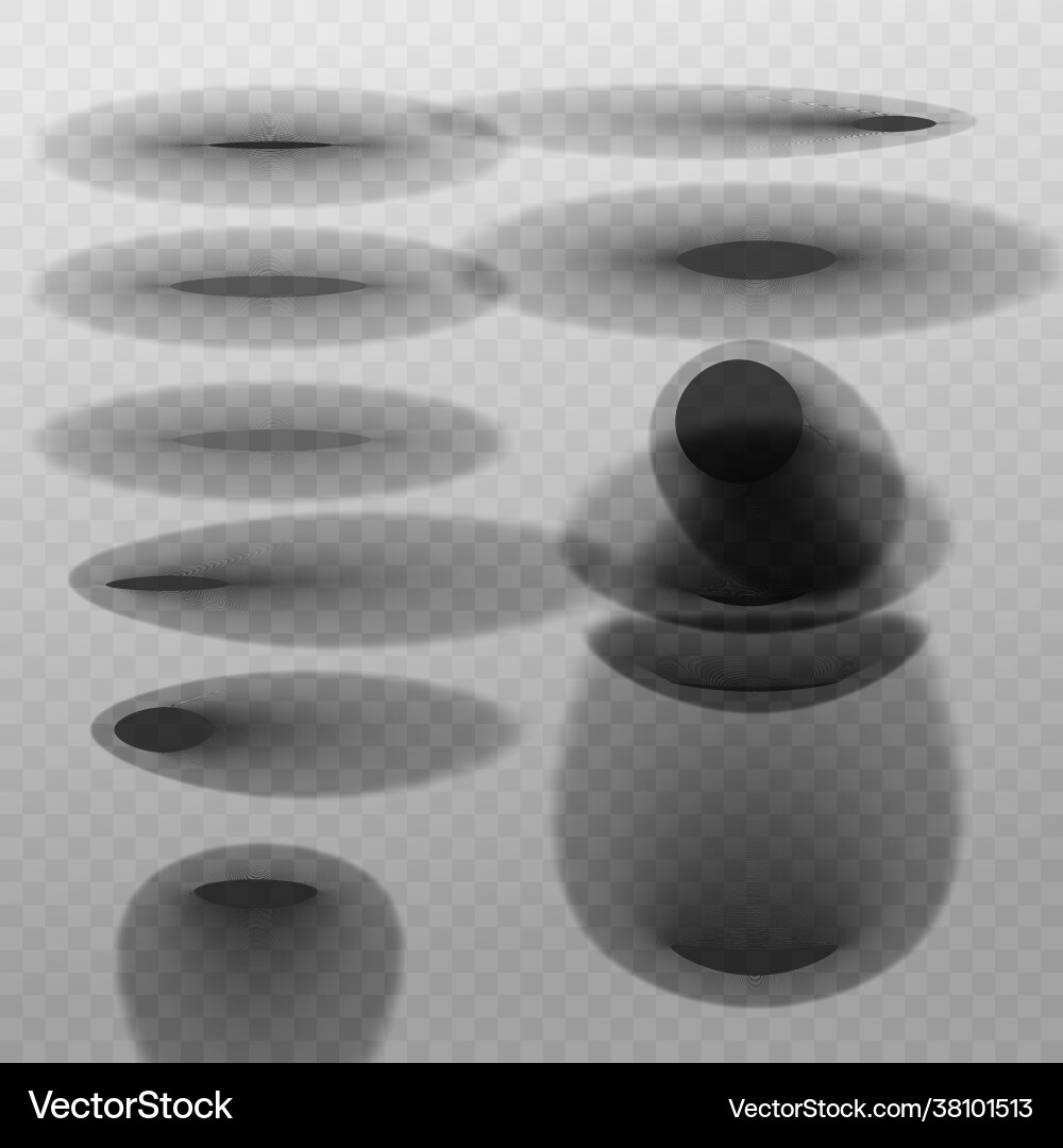 Oval and round shadows with soft edges realistic Oval and round shadows with soft edges realistic vector image