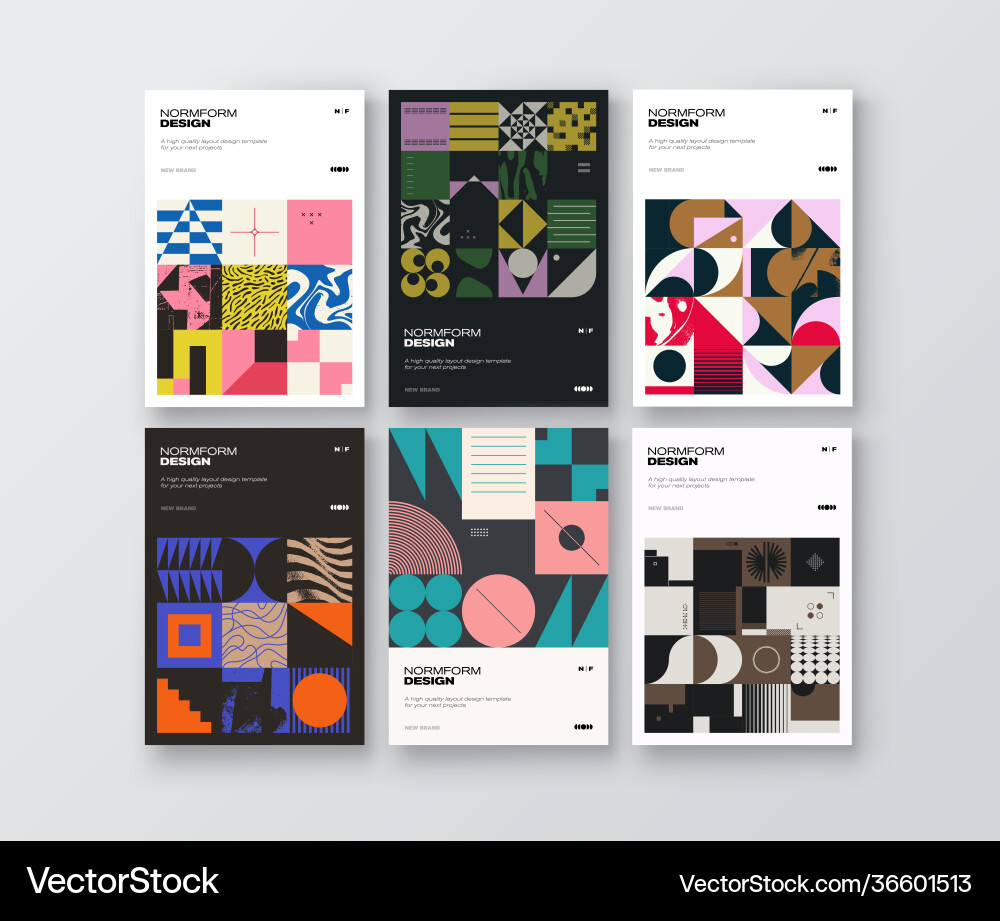 Post-modern poster design collection cover mockup Post-modern poster design collection cover mockup vector image