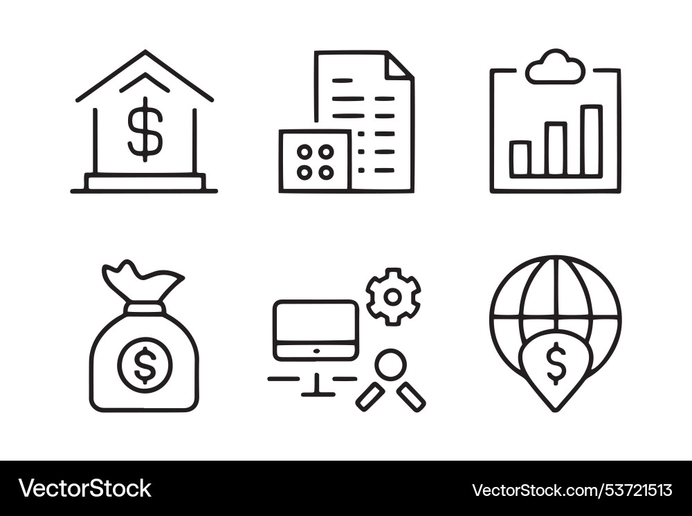 Risk management web icon set in line style Risk management web icon set in line style vector image