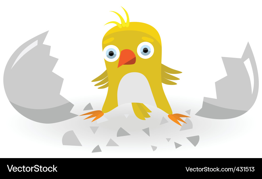 Süße Baby Chick Hütchen Vektorbild