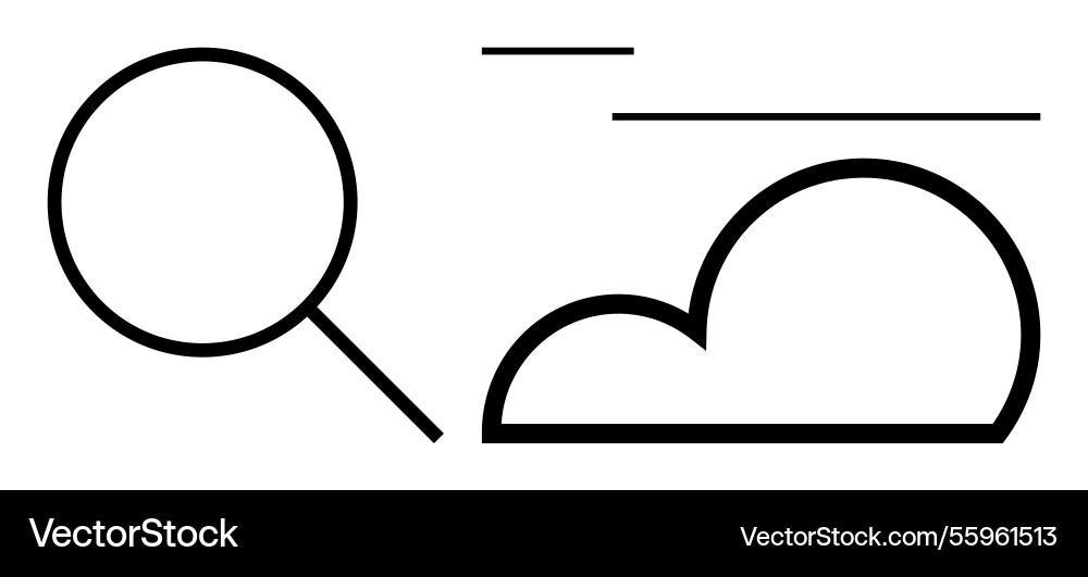 Search and cloud storage concept with magnifying Search and cloud storage concept with magnifying vector image