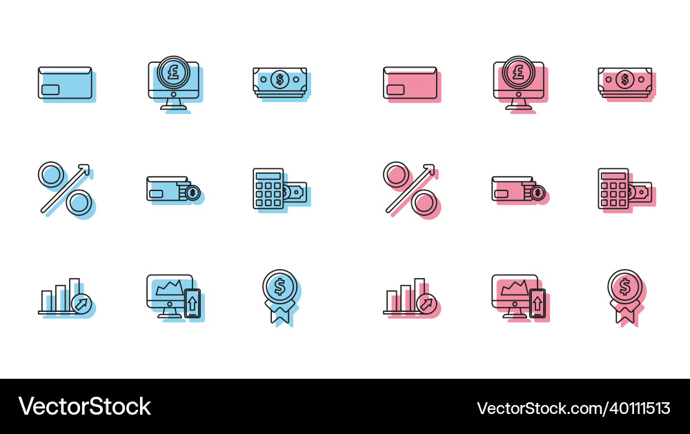 Set line presentation financial with graph Set line presentation financial with graph vector image