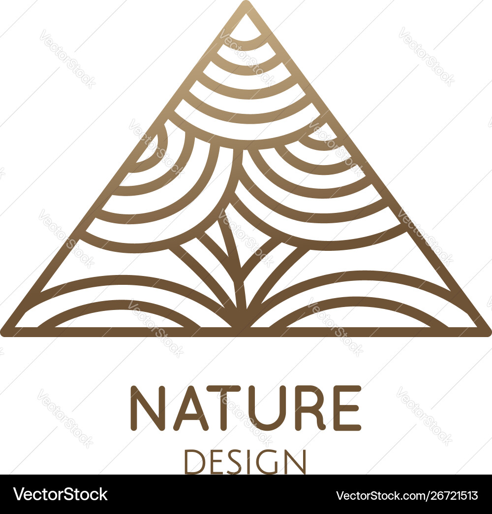 Triangular linear logo pattern tree Triangular linear logo pattern tree vector image