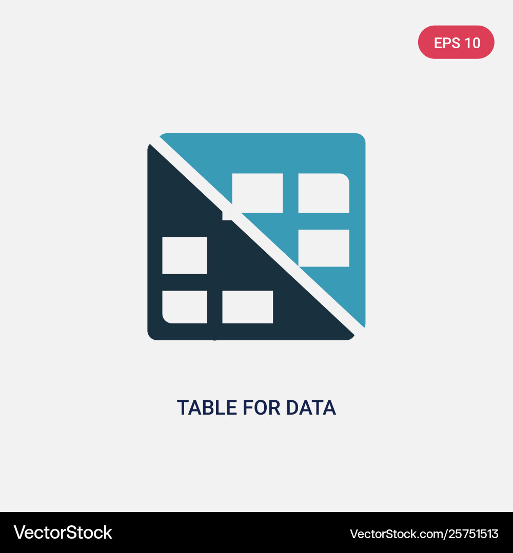 Two color table for data icon from user interface Two color table for data icon from user interface vector image