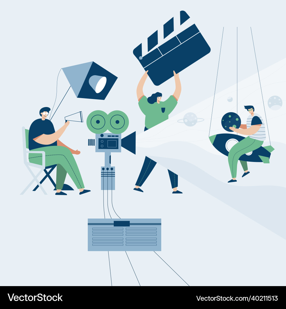 Video grapher working with web template Video grapher working with web template vector image