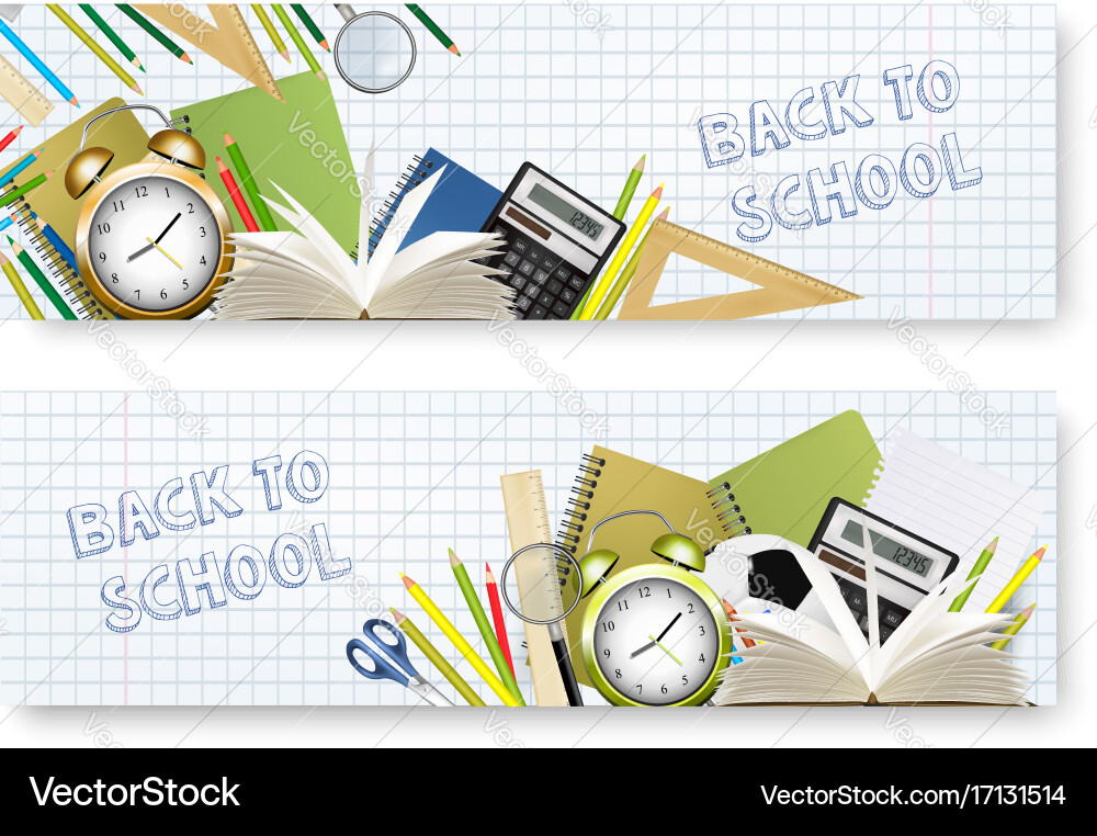 Back to School Supplies Banner Vector Image