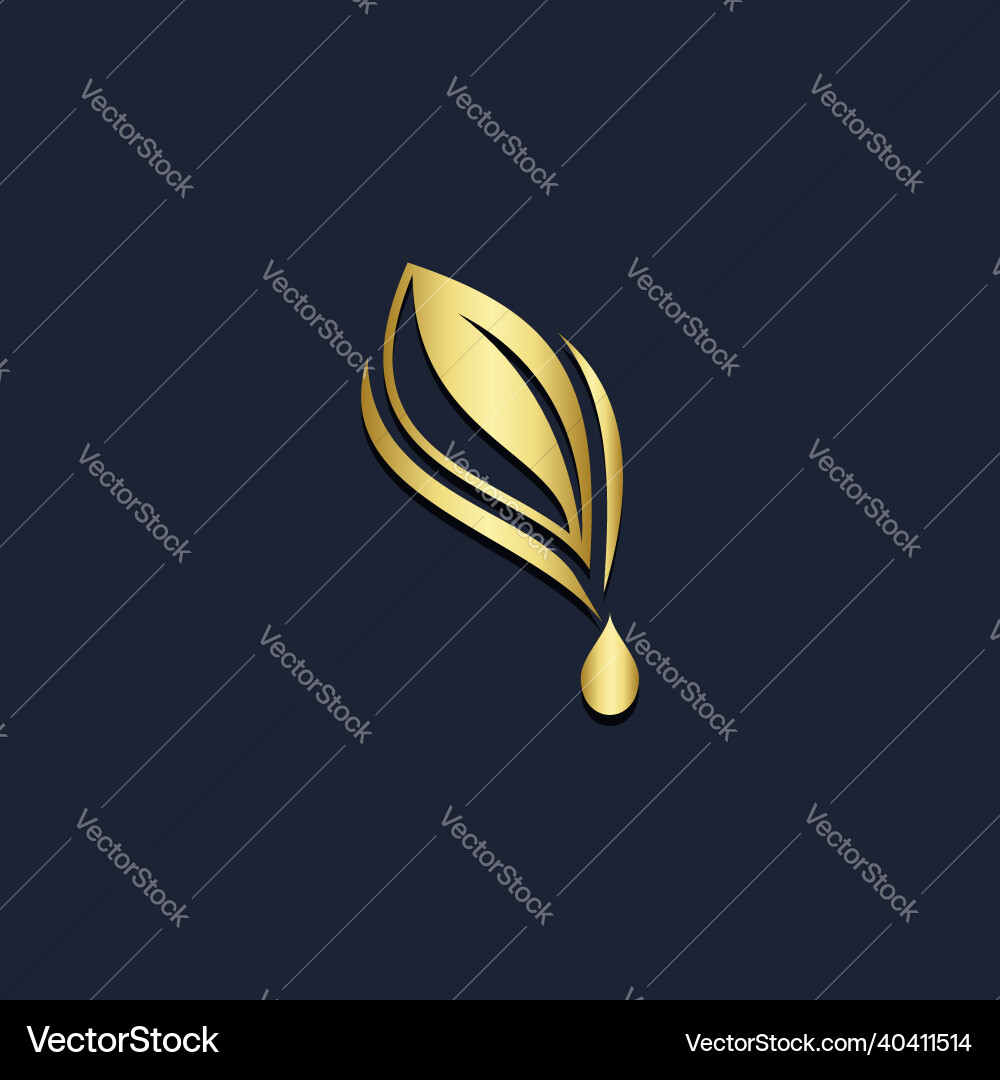 Blatt Droplet Biogold Logo Blatt Droplet Biogold Logo vektorbild