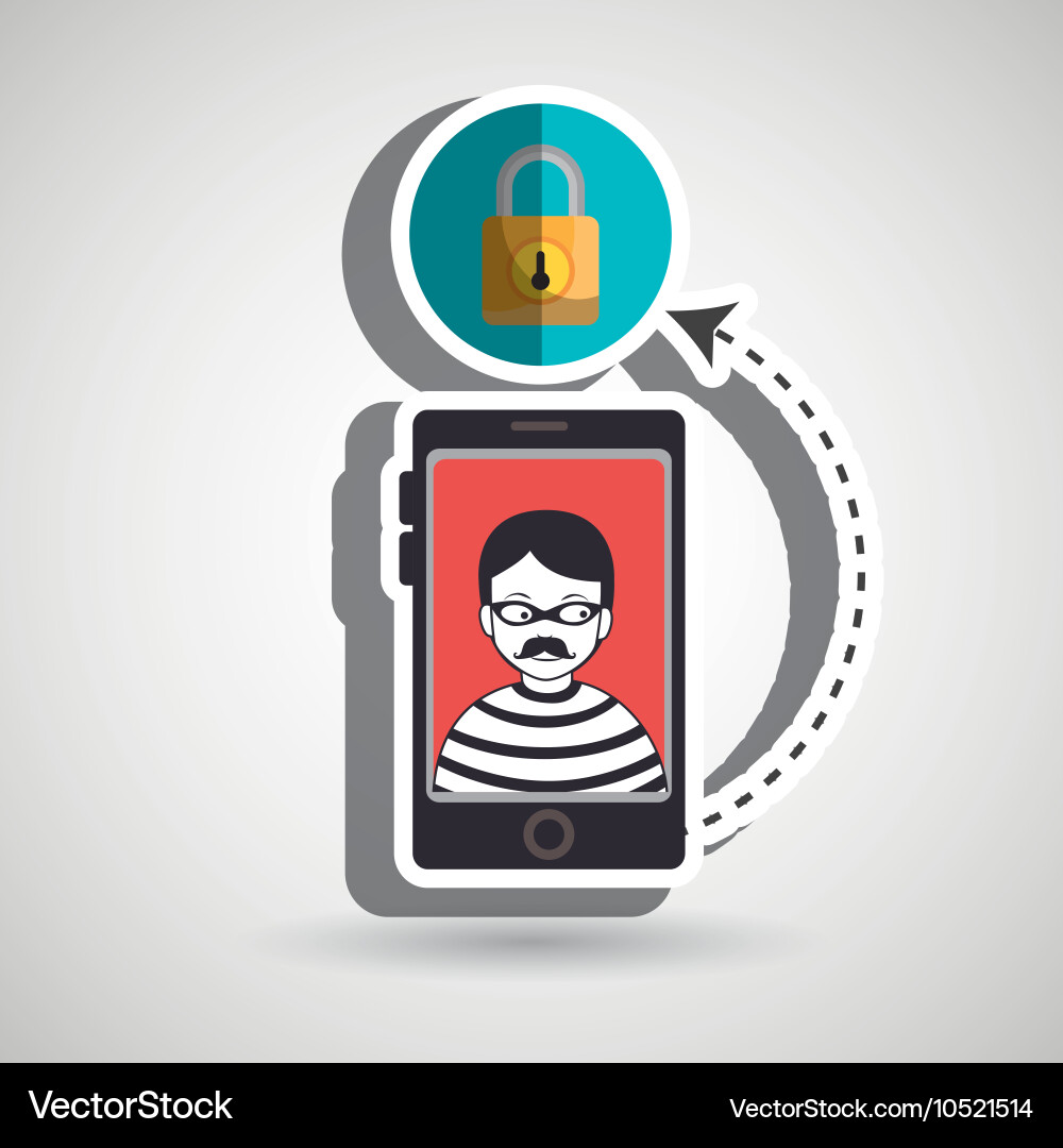 Cellphone hacker app icons vector image
