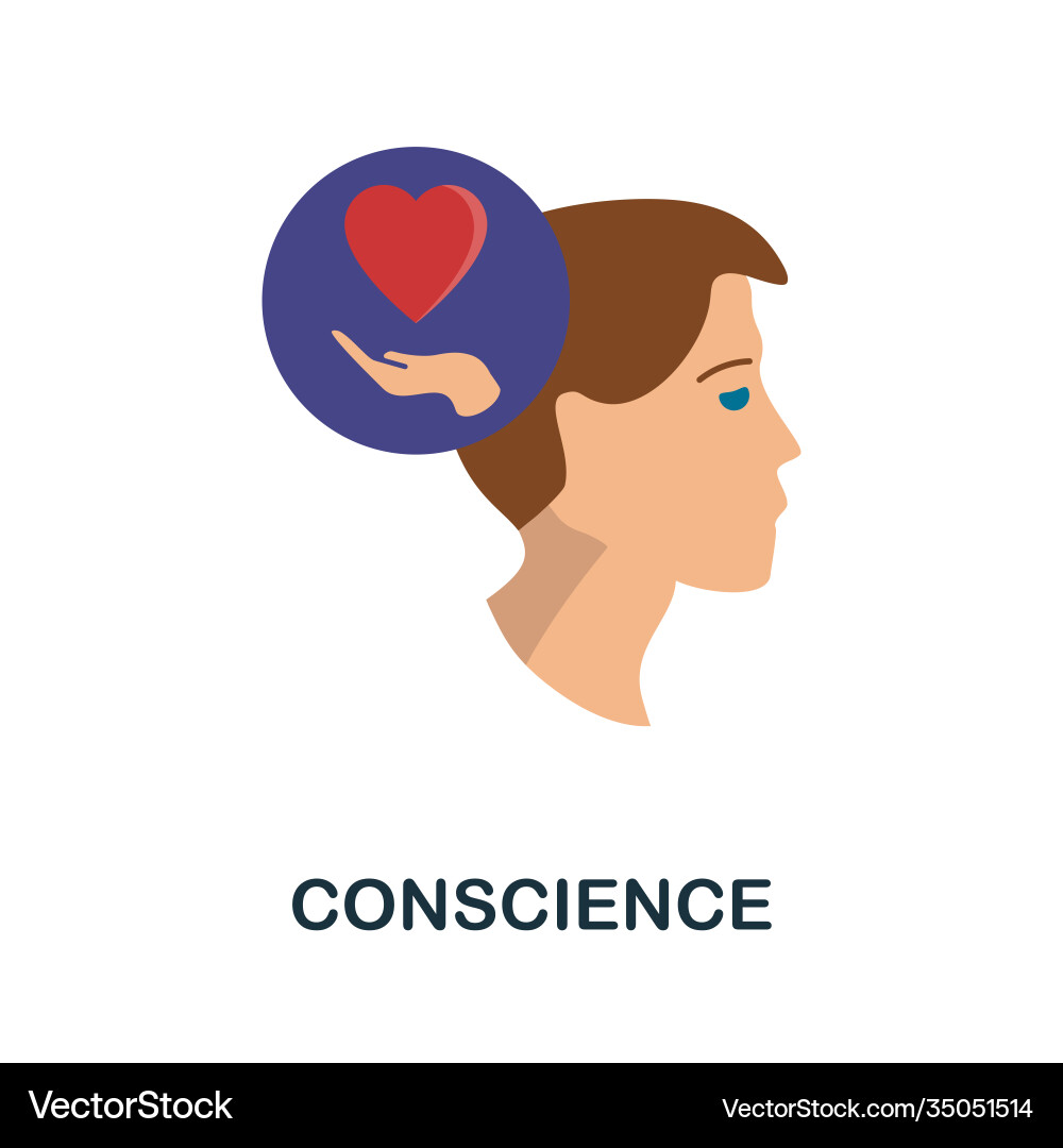 Conscience icon simple element from personality Vector Image