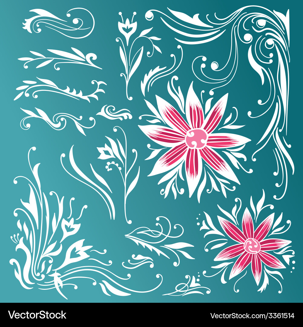 Corners and vignettes set vector image