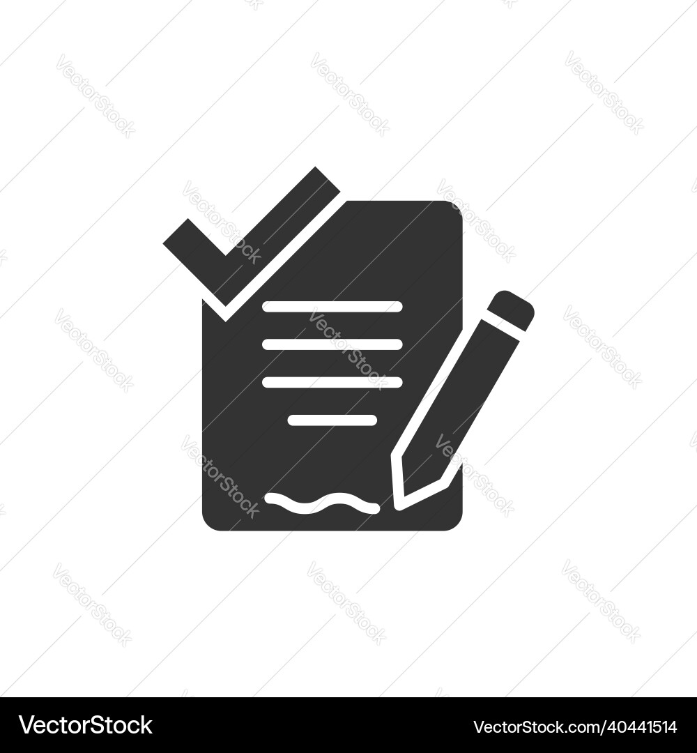 Document checklist icon in flat style report Vector Image