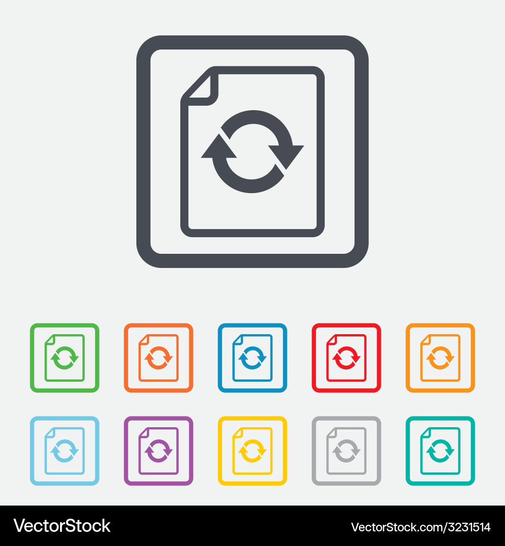 File document refresh icon reload doc symbol vector image