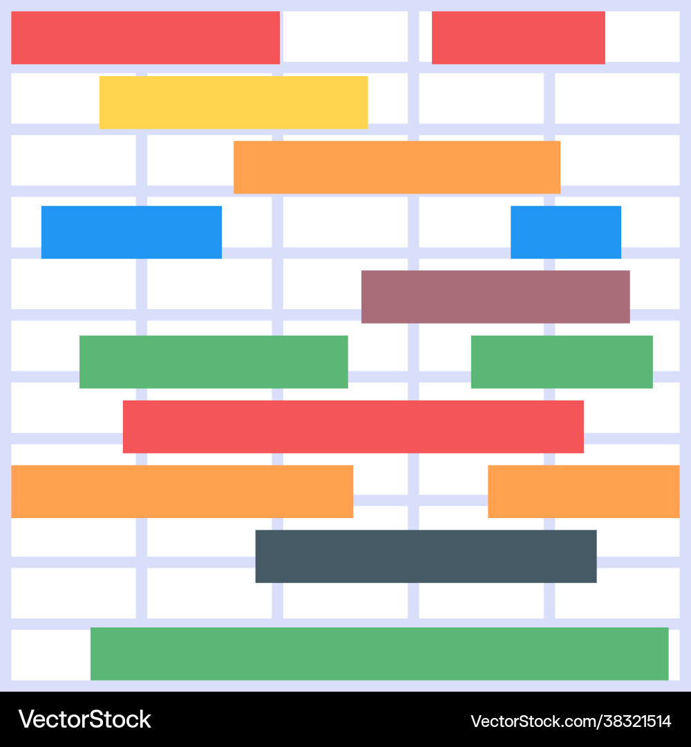 Gantt plot chart vector image
