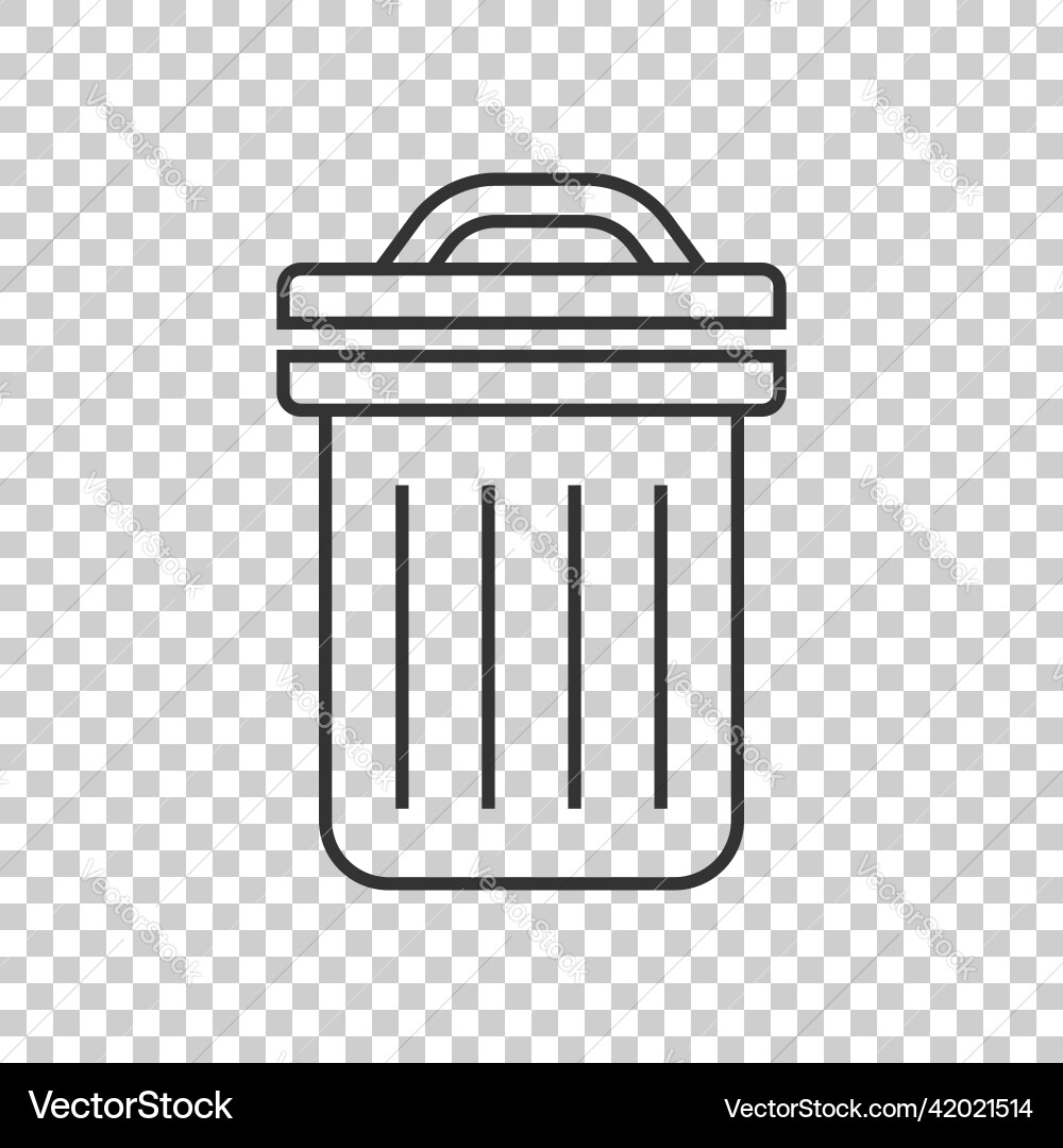 Garbage bin icon in flat style recycle on white vector image