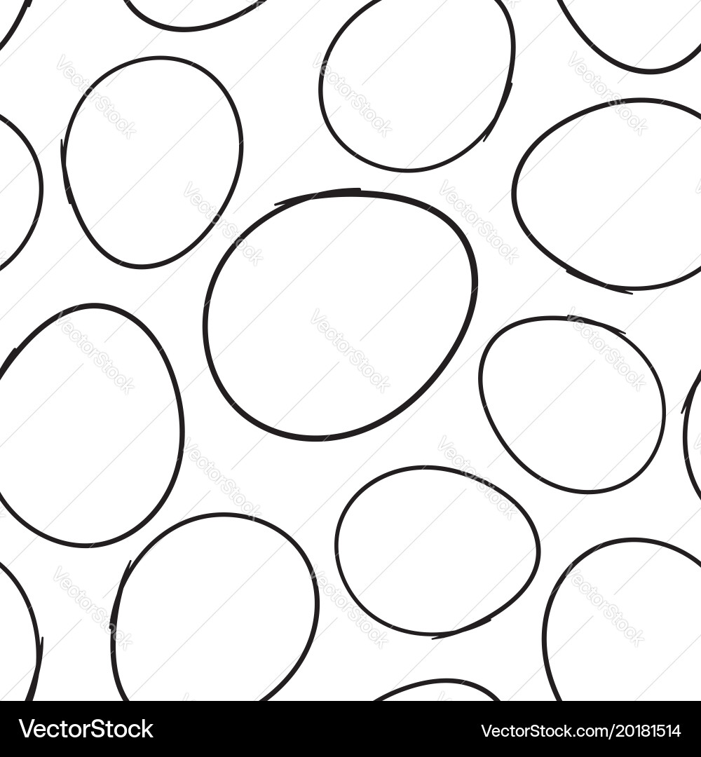 Hand drawn scribble circles seamless pattern Vector Image