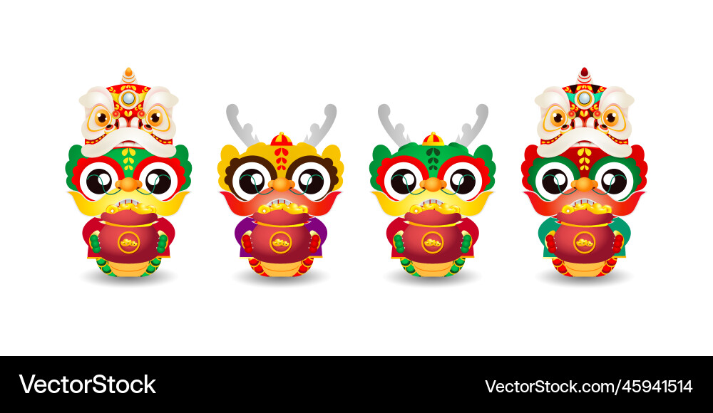 Happy chinese new year 2024 with little dragon Happy chinese new year 2024 with little dragon vector image