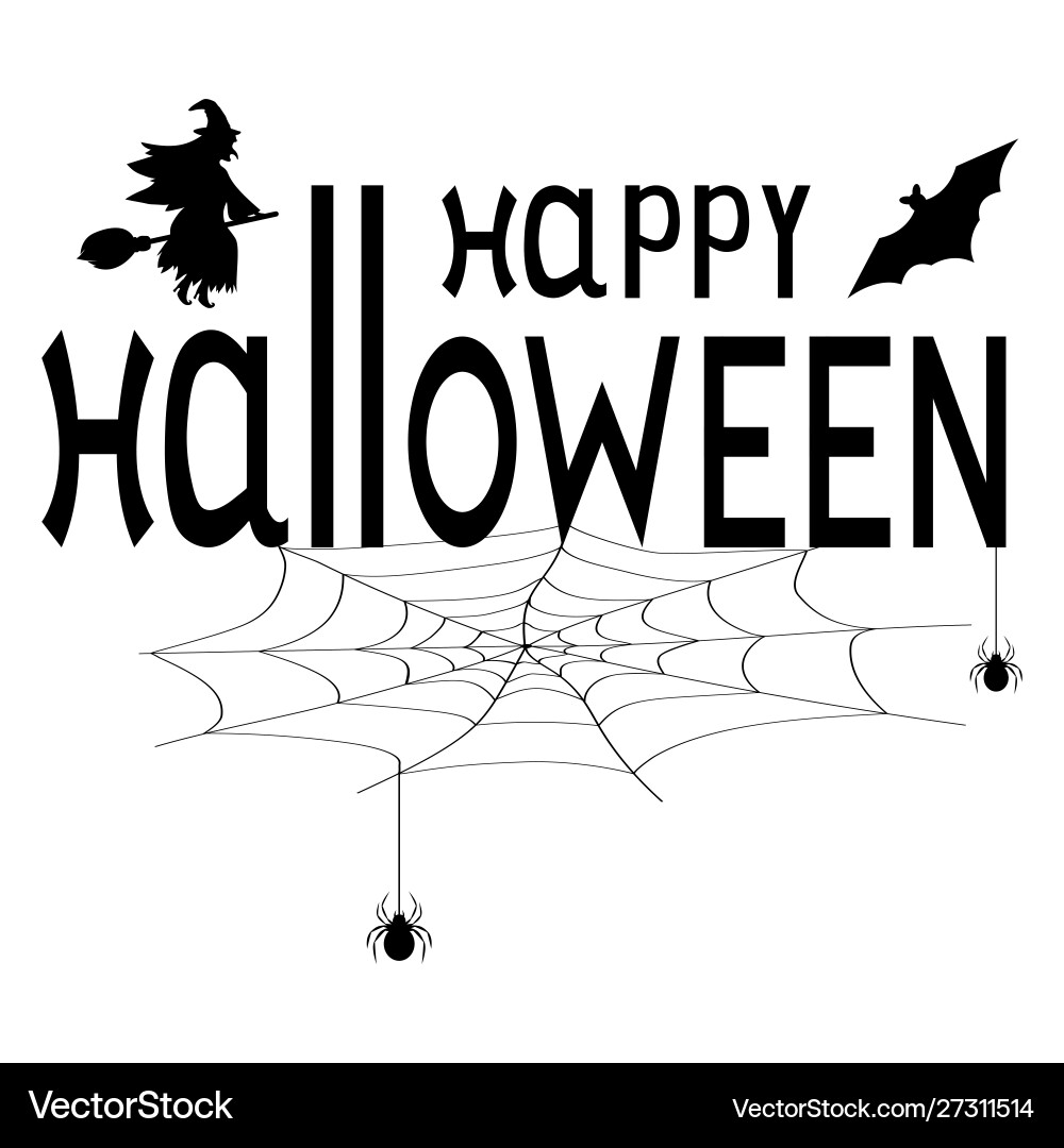 Happy halloween text logo cartoon vampire and bats Happy halloween text logo cartoon vampire and bats vector image