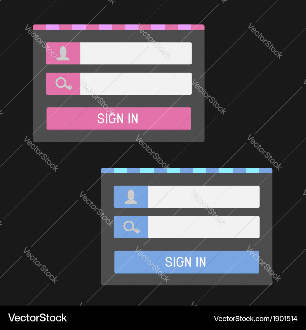 Login form set website template vector image