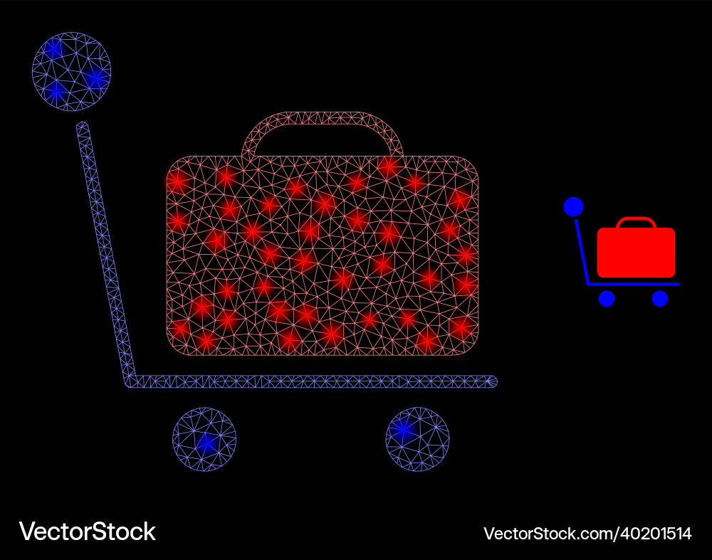 Mesh net baggage cart with magic Mesh net baggage cart with magic vector image