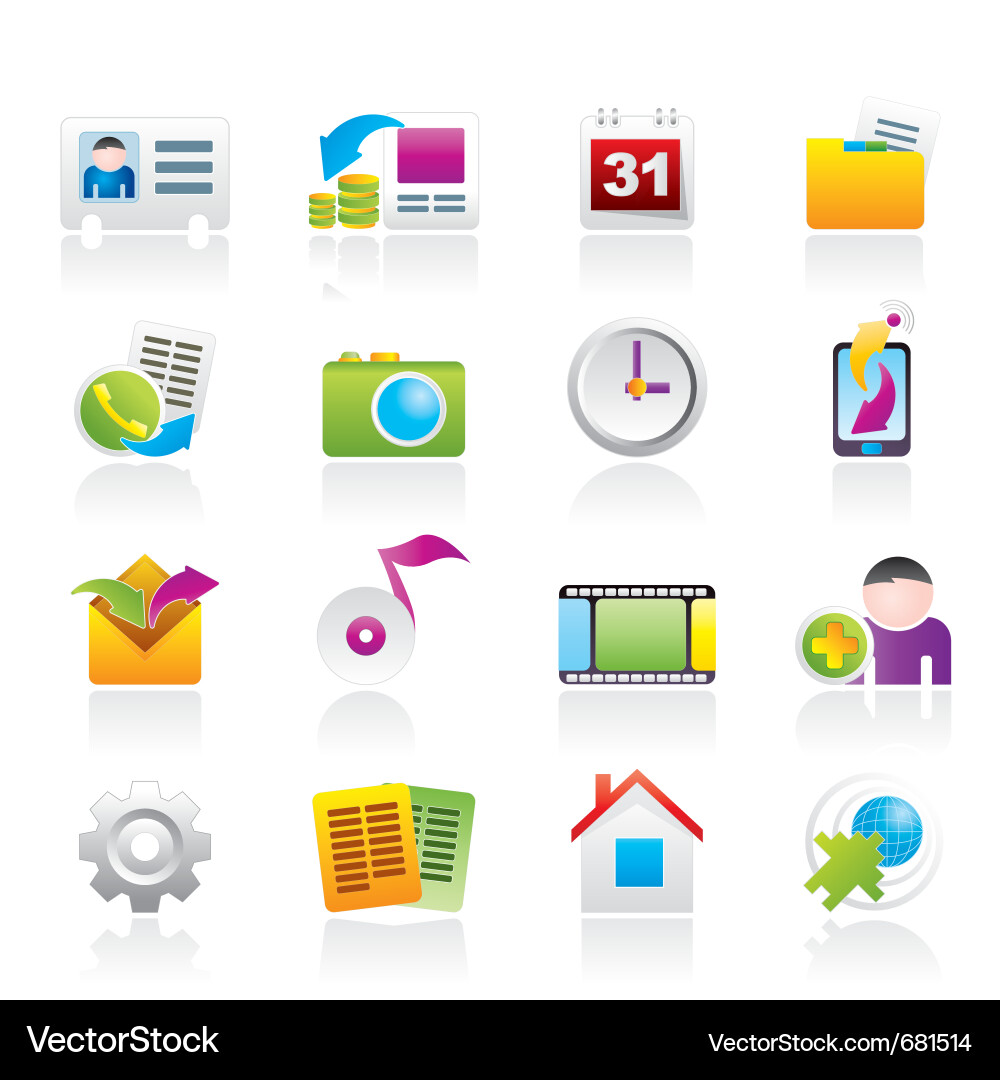 Mobile Phone Menu Icons Vector Image