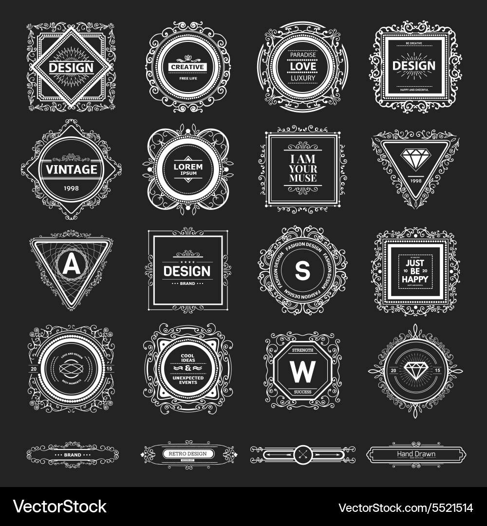 Monogram luxury logo template Royalty Free Vector Image