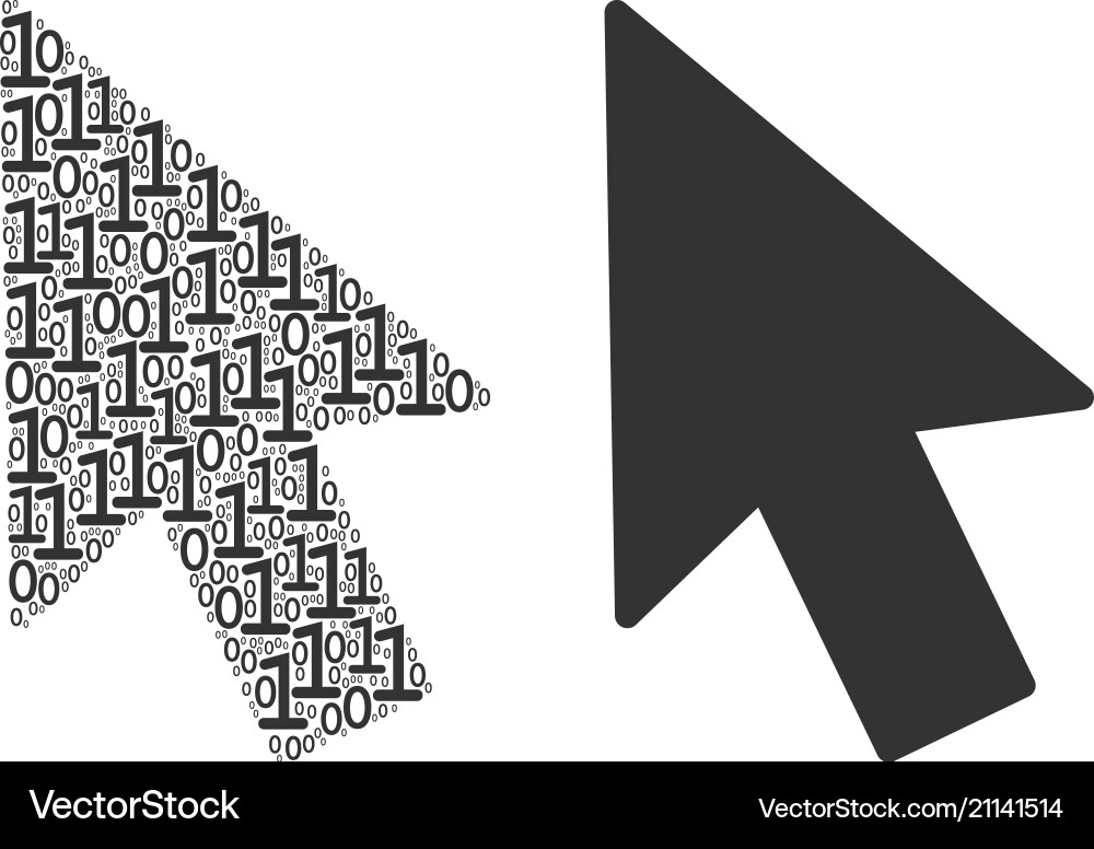 Mouse cursor mosaic of binary digits Mouse cursor mosaic of binary digits vector image