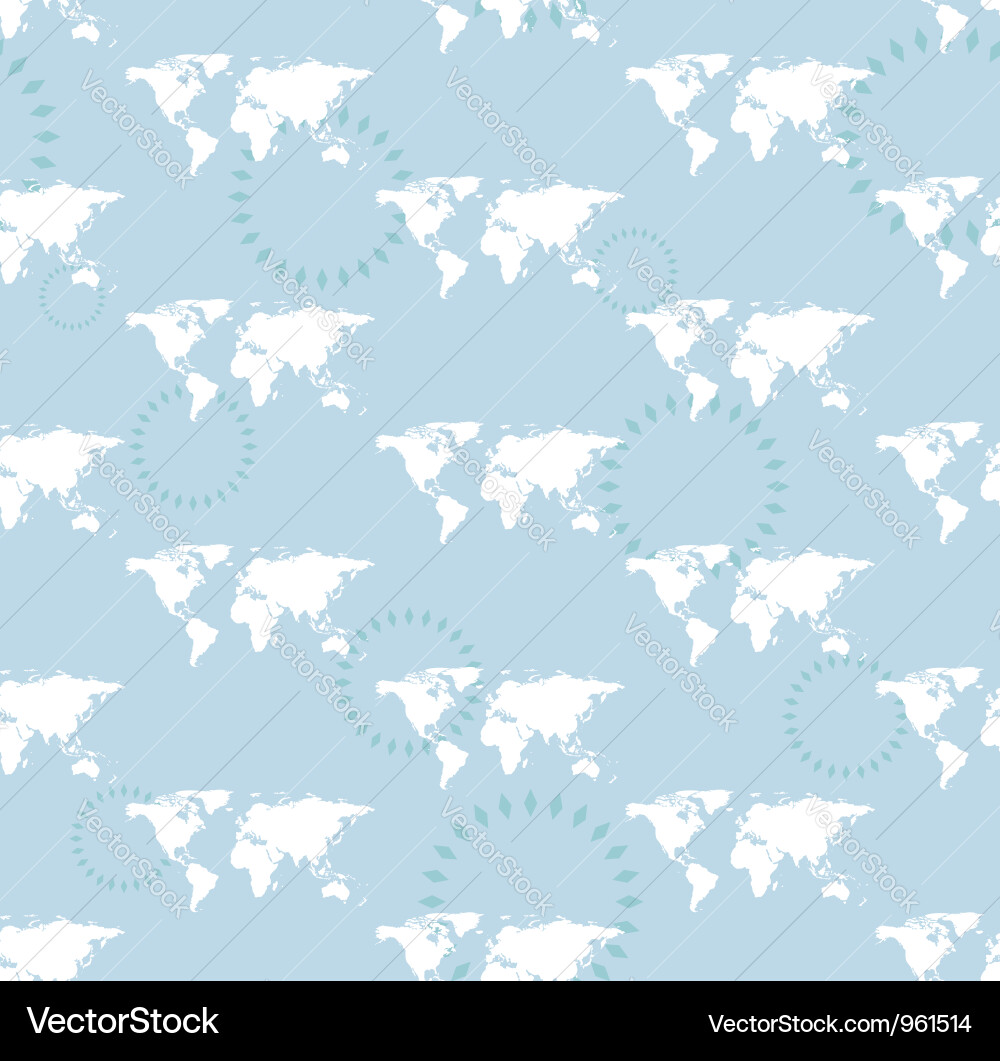 Seamless light pattern with maps of the world vector image