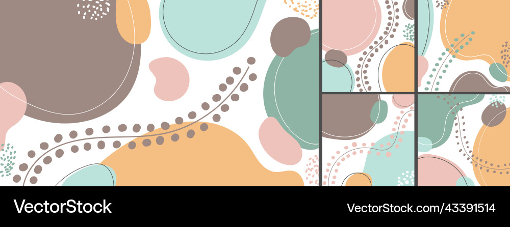 Set of banner web design template abstract vector image