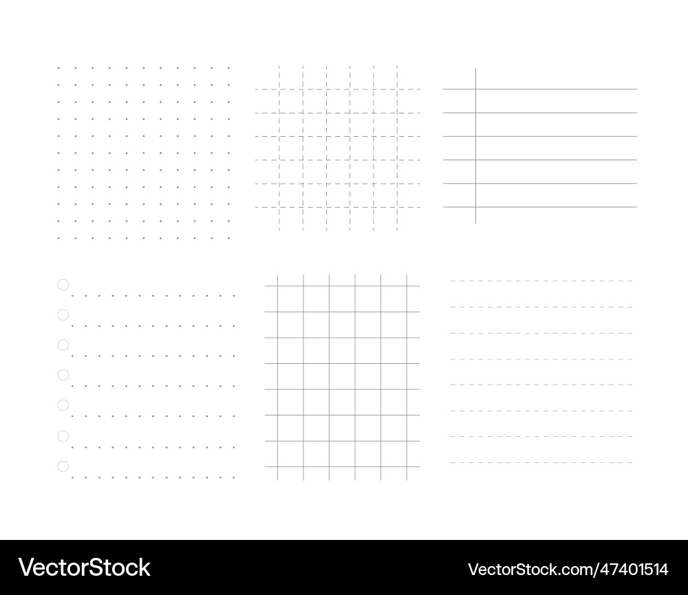 Set of planner notebook grids to do list paper Set of planner notebook grids to do list paper vector image