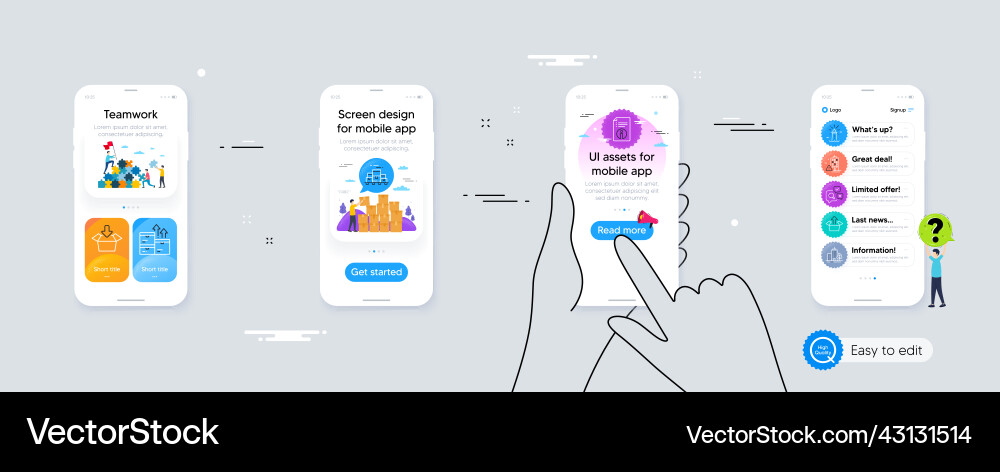 Set of technical info building warning and get vector image