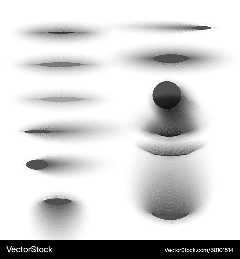 Set templates oval and round shadows realistic vector image