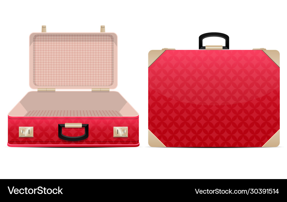 Suitcase - Closed and Open Vector Image