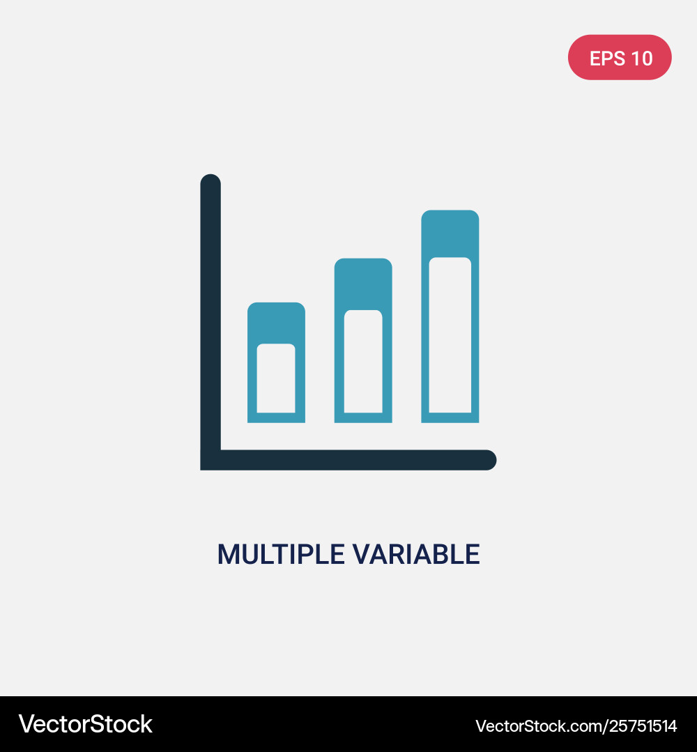 Two color multiple variable bars data icon from Vector Image