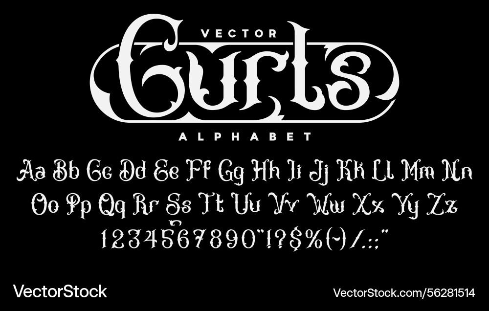 Victorian antique font old medieval elegant type Victorian antique font old medieval elegant type vector image