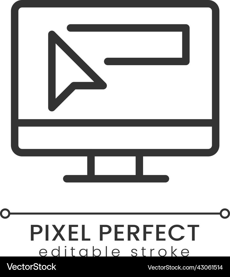 Website address pixel perfect linear icon Website address pixel perfect linear icon vector image