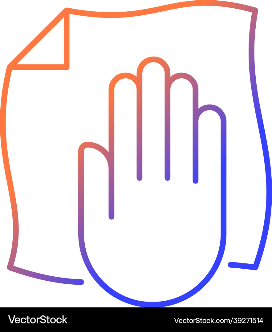 Wipe with a dry cloth gradient linear manual Wipe with a dry cloth gradient linear manual Vector Image
