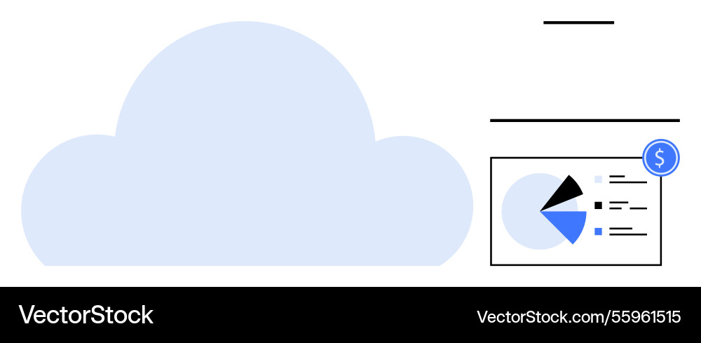 Cloud computing with financial analytics dashboard Cloud computing with financial analytics dashboard Vector Image