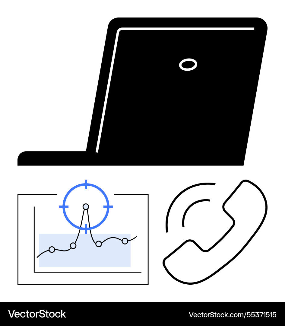 Digital workspace with laptop graph analytics Digital workspace with laptop graph analytics vector image