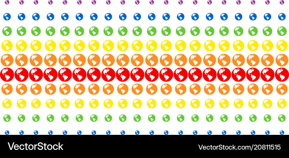 Earth shape halftone spectrum pattern Earth shape halftone spectrum pattern vector image