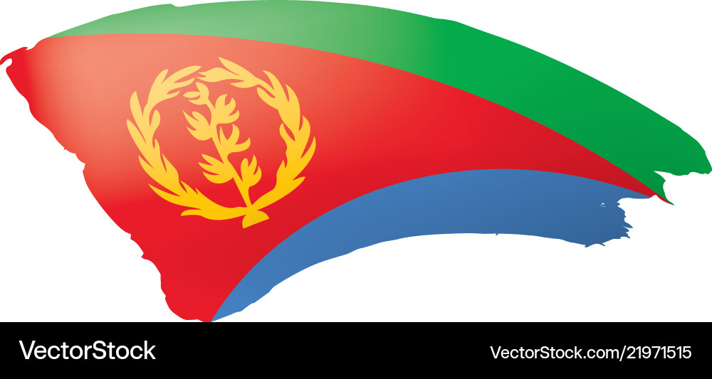 Eritrea flag on a white Eritrea flag on a white vector image