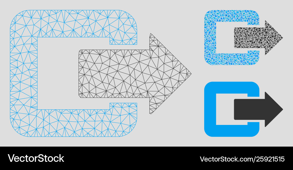 Exit door mesh network model and triangle Exit door mesh network model and triangle Vector Image