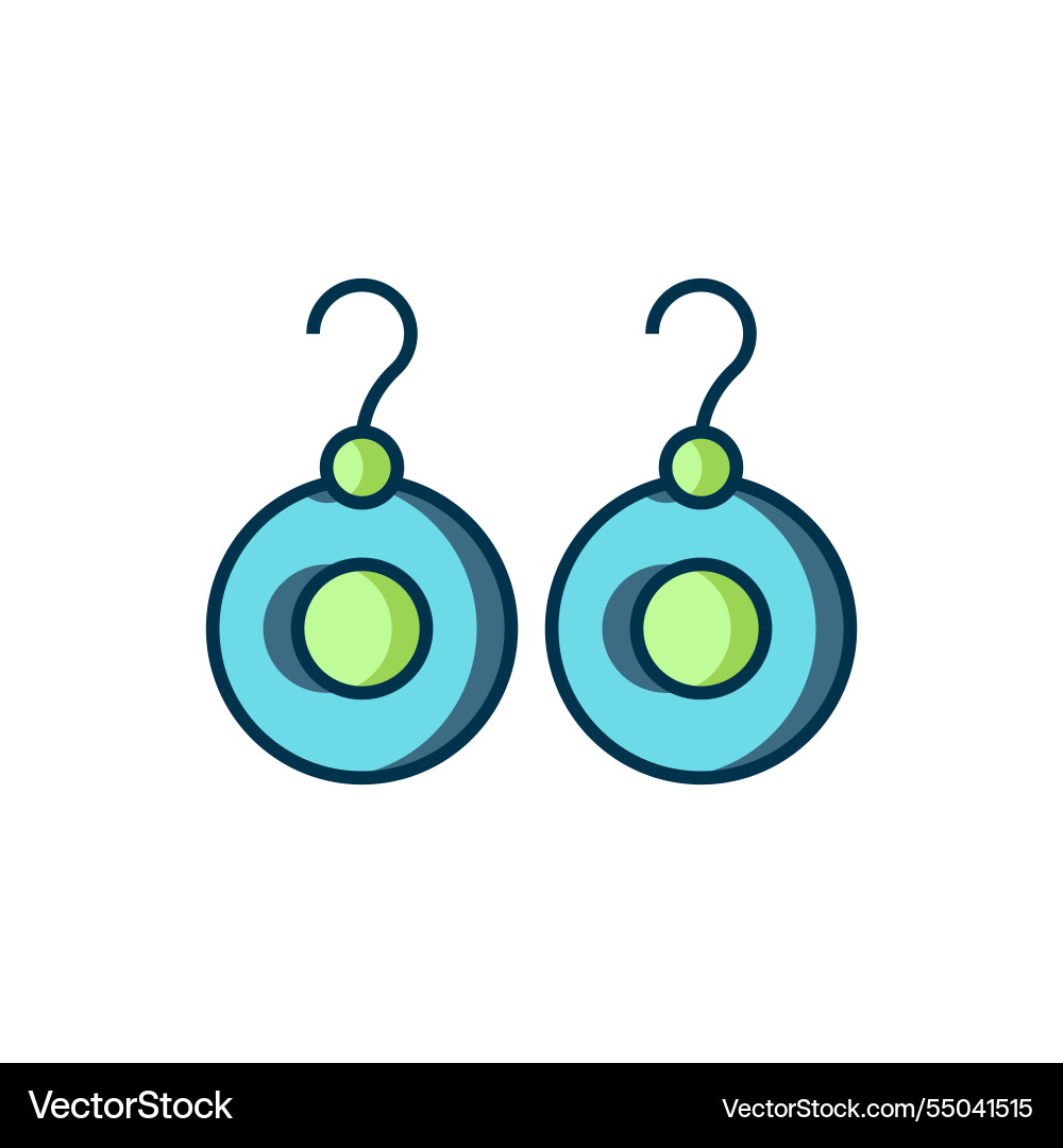 Filled outline earrings icon isolated on white Filled outline earrings icon isolated on white vector image