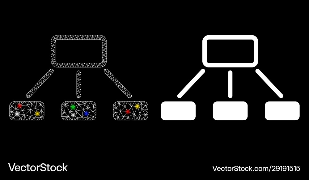Flare mesh network hierarchy icon with spots Flare mesh network hierarchy icon with spots vector image