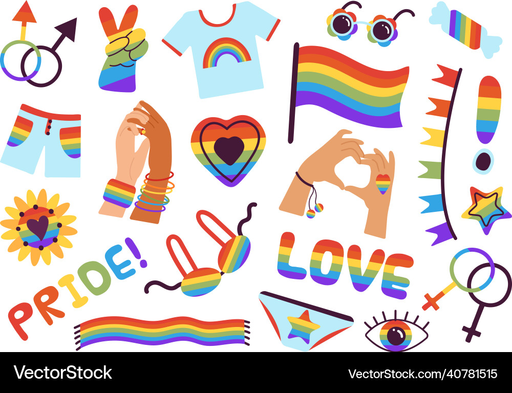 Lgbtq Symbole setzen soziale Gemeinschaft Homosexuell Parade Lgbtq Symbole setzen soziale Gemeinschaft Homosexuell Parade vektorbild
